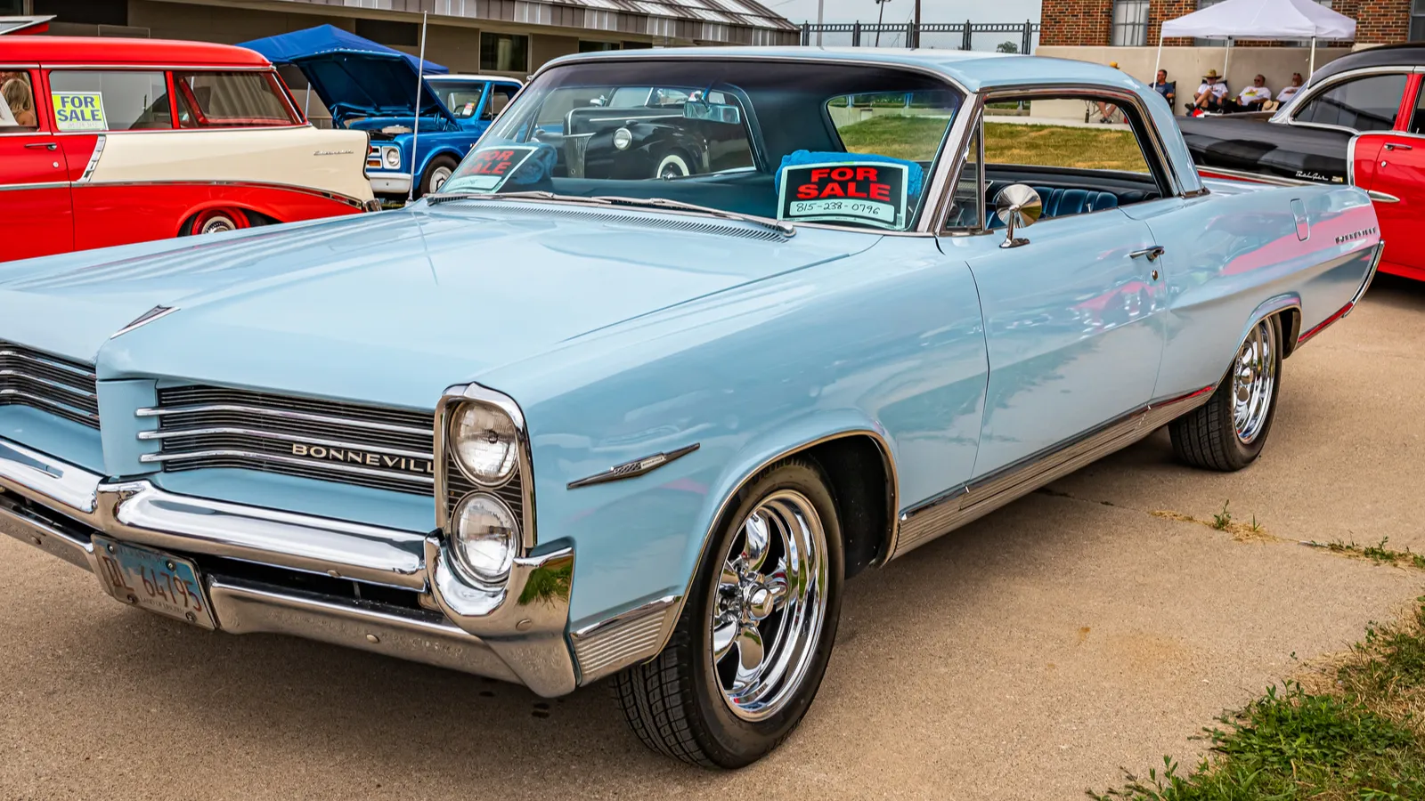 High perspective front of Pontiac Bonneville hardtop