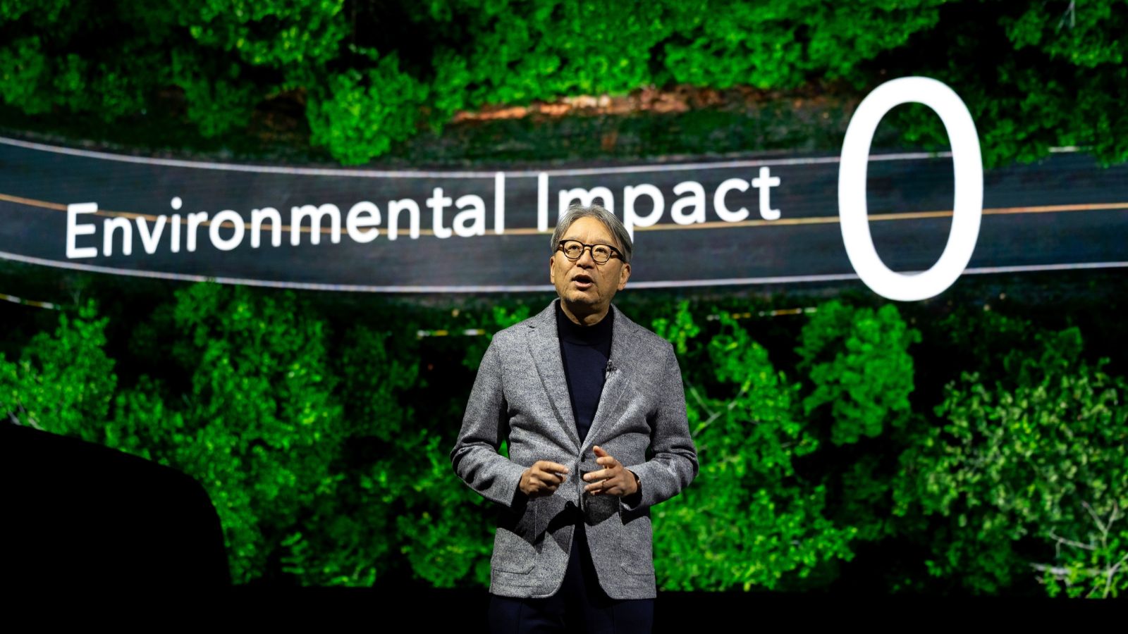 The launch event of EV stating zero environmental impact