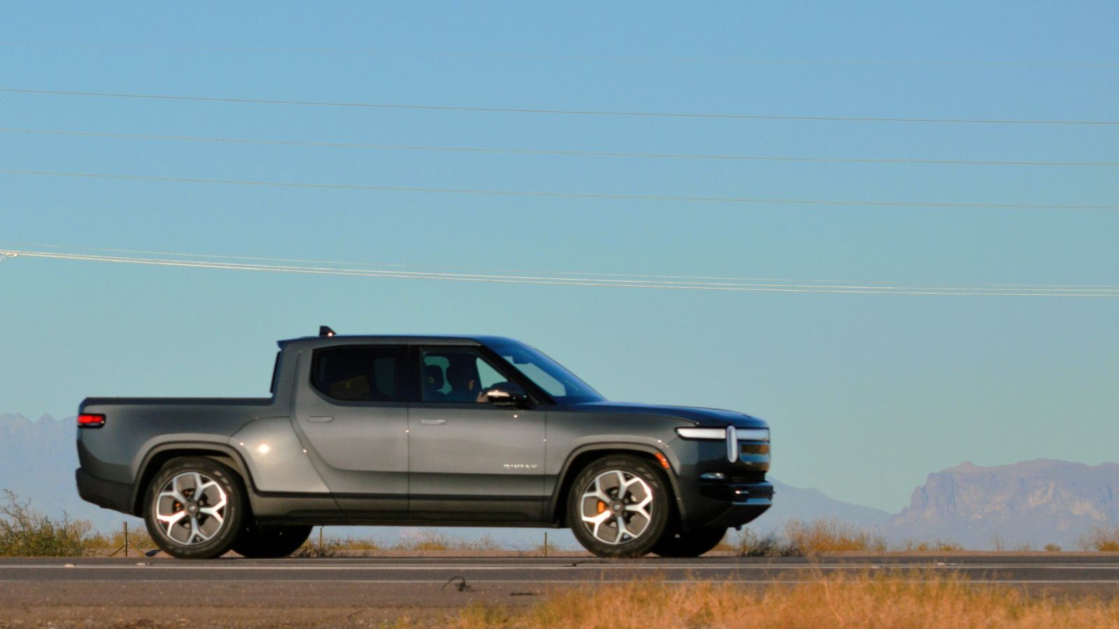 Rivian R1t truck on road