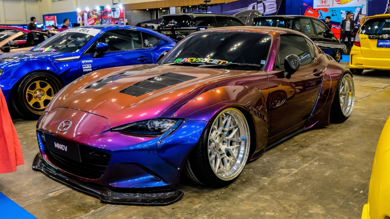 Mazda MX-5 Miata RF with a wide body kit