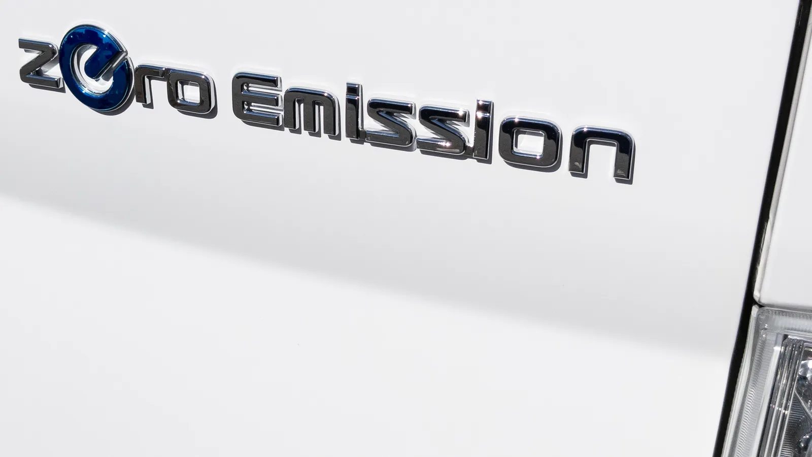 Zero emission logo on a car   