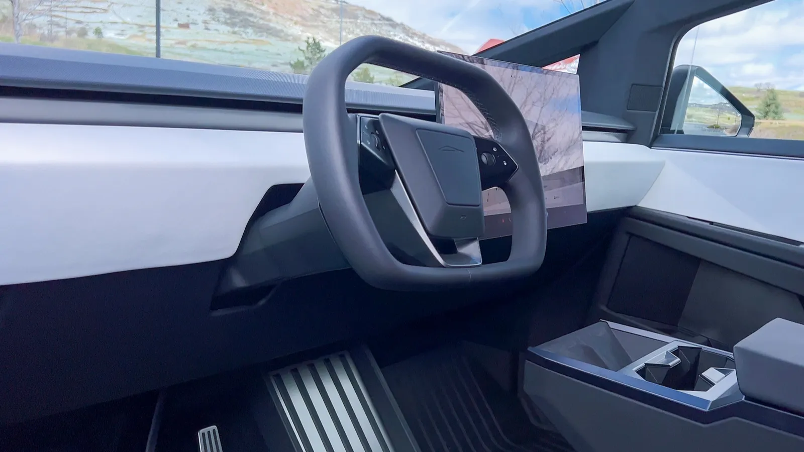 Driver perspective inside the Tesla Cybertruck   