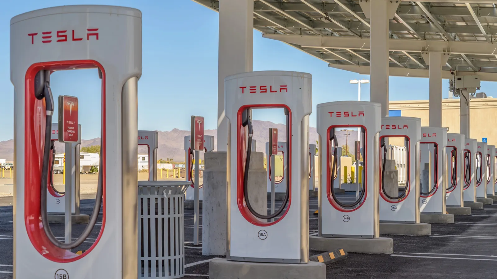 Tesla supercharger charging station  