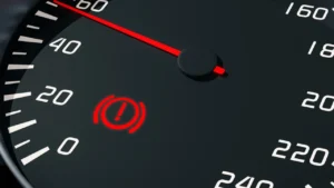 brake system warning light in car dashboard. 3d rendered illustration vchalup2 346856670