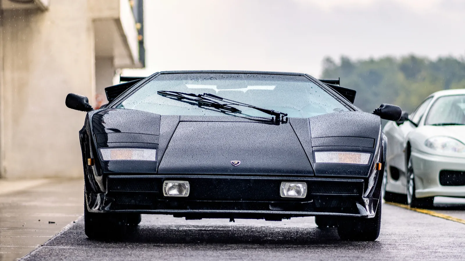 Black luxury Italian Lamborghini Countach on display