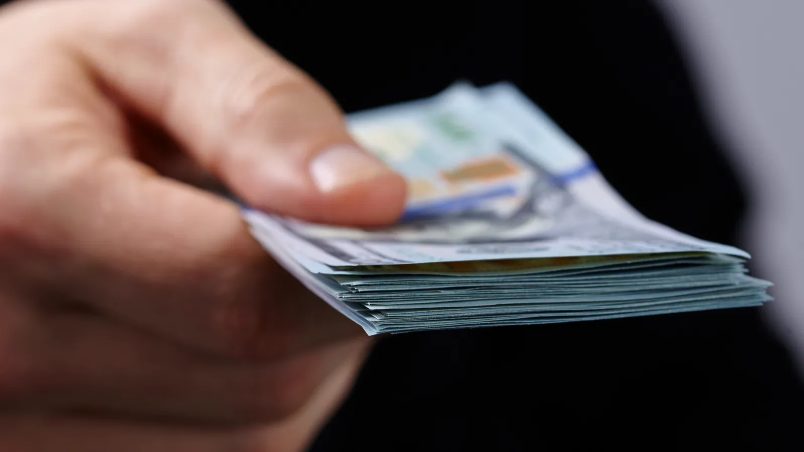 Man holding money, sale, paid, pay, fees