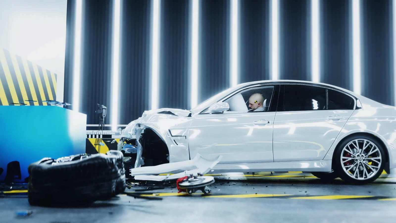 Car crash test car-destruction.