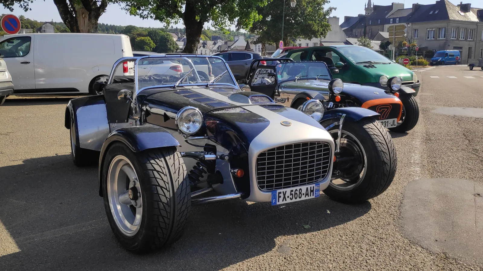The Caterham 7 is displayed