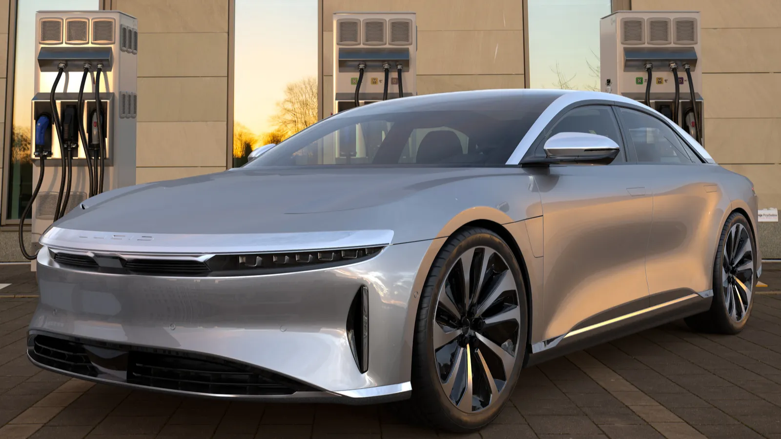 Lucid Air at the charging station  
