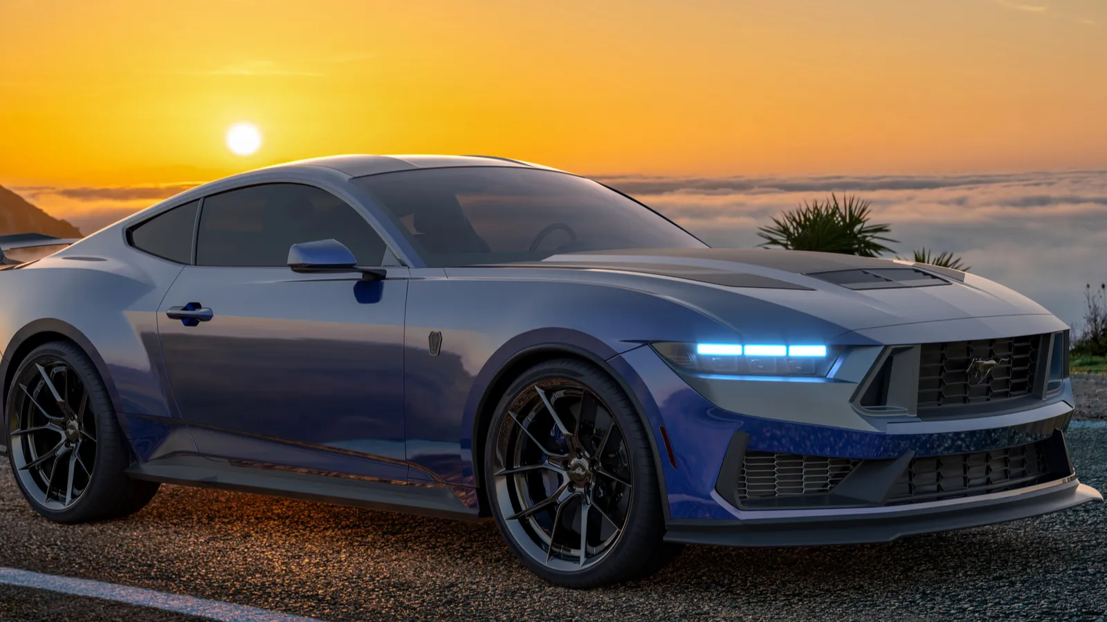 Mustang dark horse version showing racing capabilities
