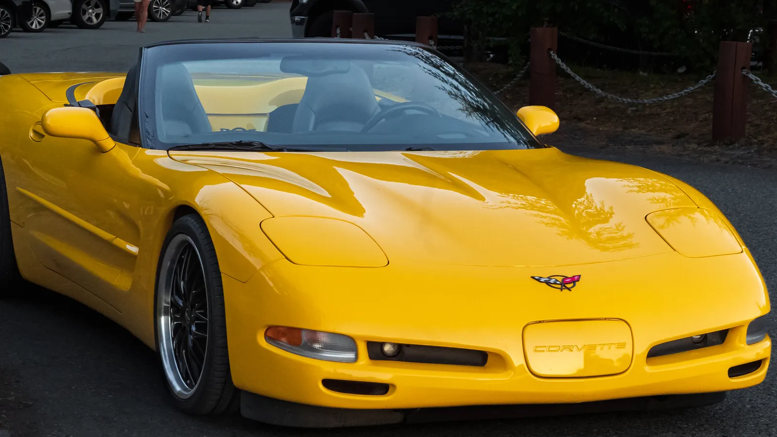 Yellow Chevrolet Corvette c5. the American muscle  