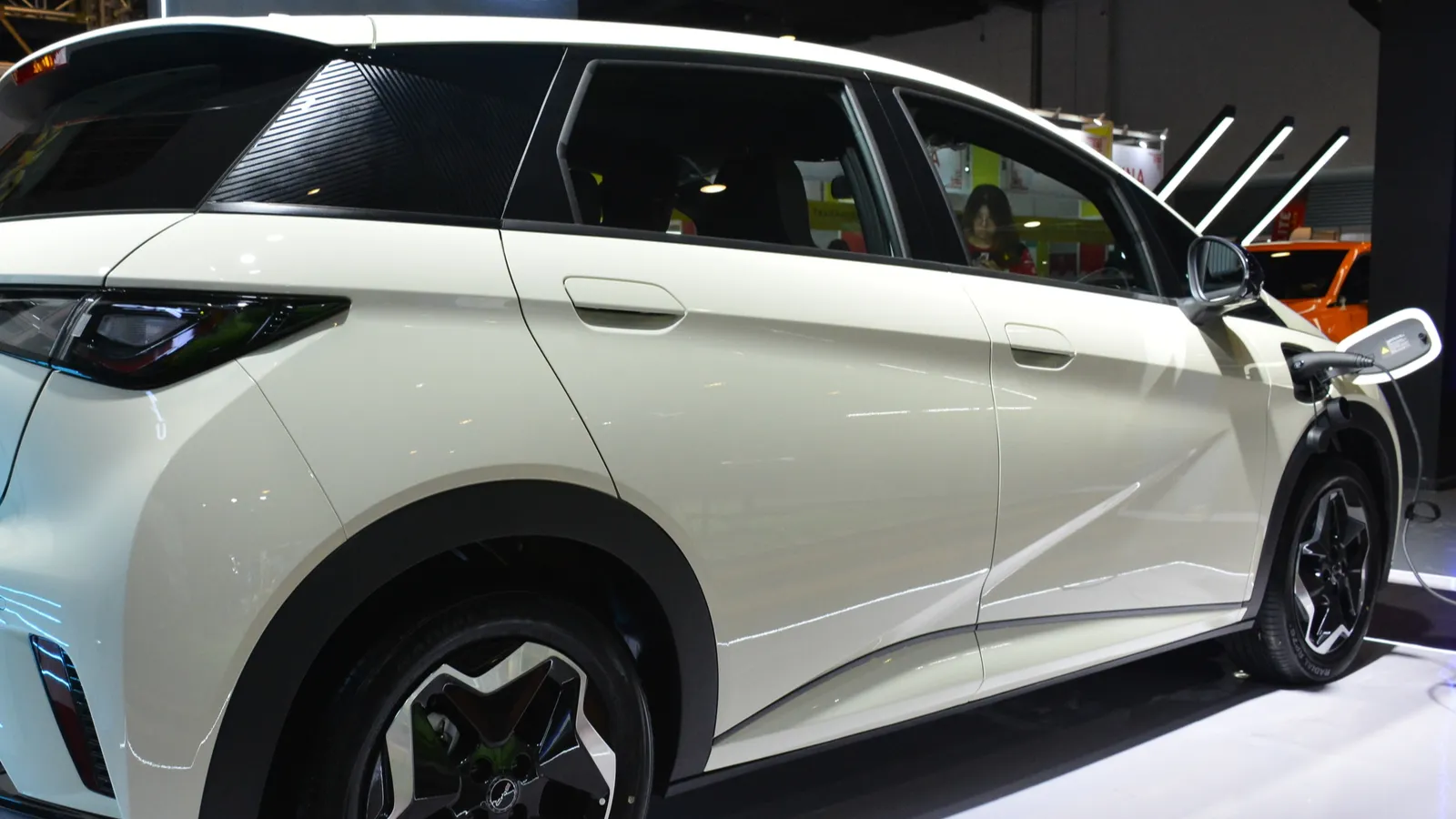 BYD Dolphin displayed at show  