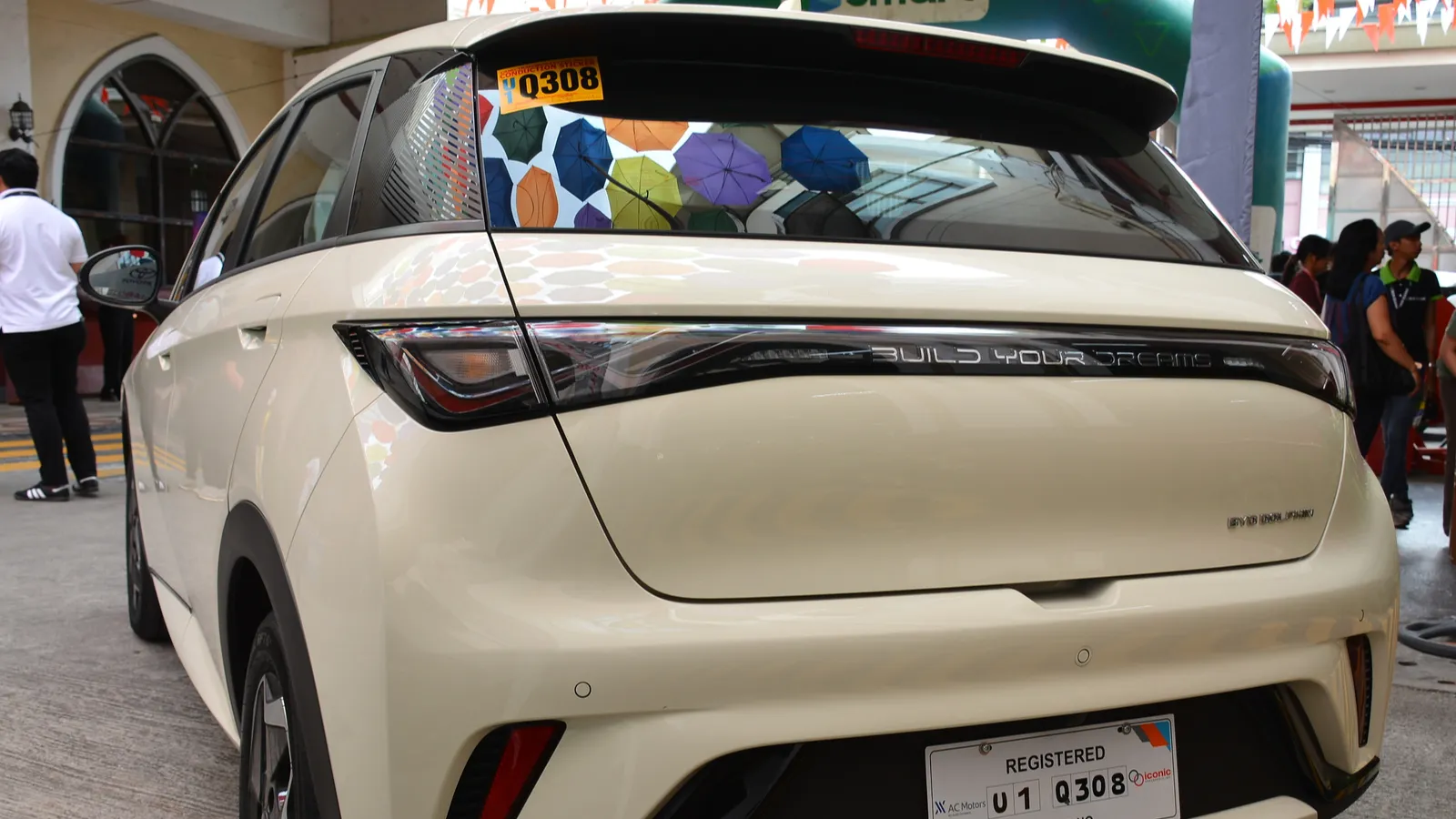 BYD Dolphin parked on road  