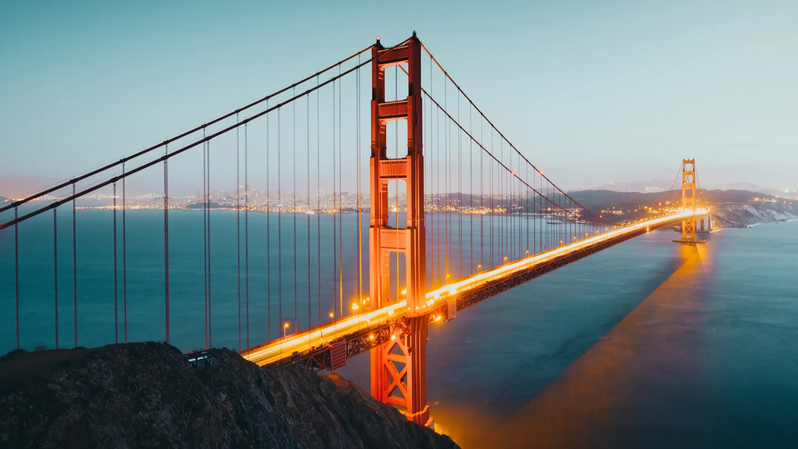 Golden Gate Bridge at twilight San Francisco California, USA  