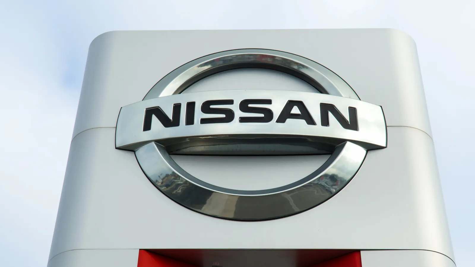 Nissan motors automobile dealership sign.