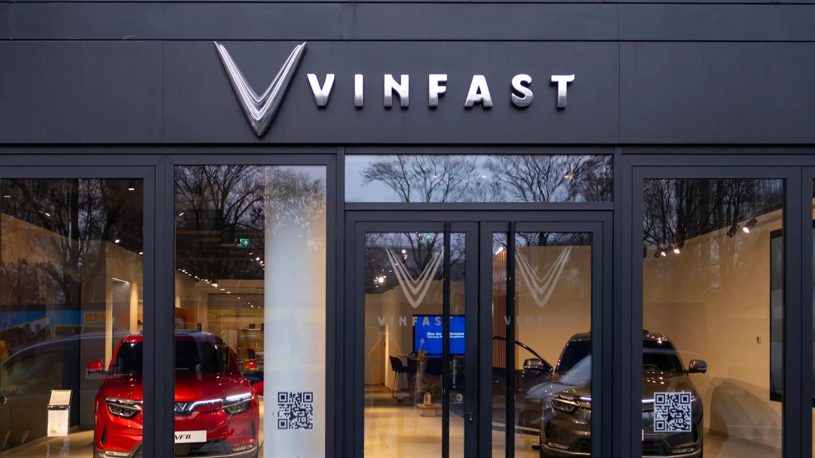 VinFast showroom with cars inside
